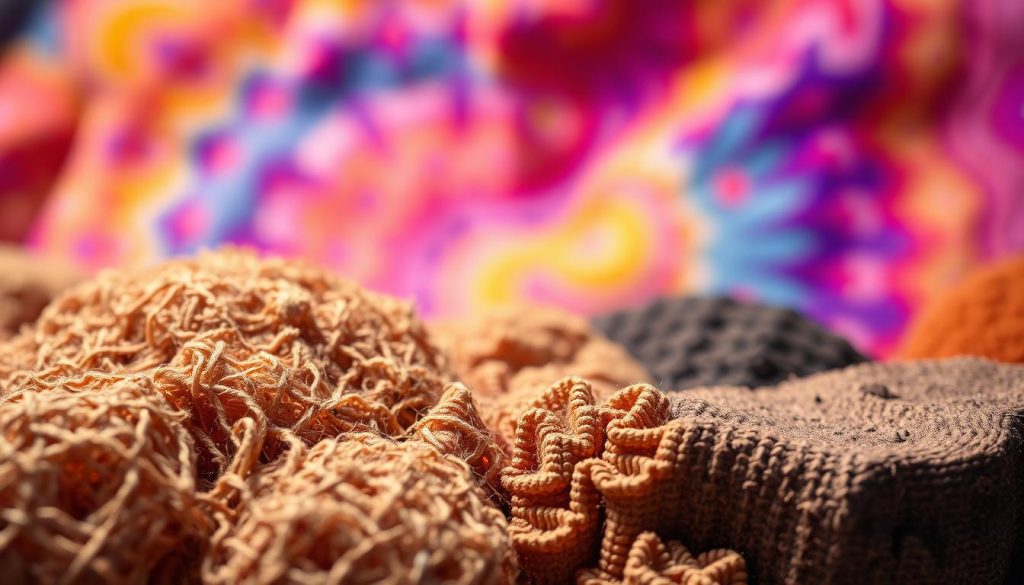 A close-up view of a diverse array of textured surfaces, captured in vivid, shifting hues. The foreground features a range of intricate patterns and structures, including crinkled paper, rough burlap, and porous sponge. The middle ground showcases the tactile interplay of smooth and coarse materials, such as silky velvet, pebbled leather, and grooved wood. In the background, a kaleidoscope of vibrant, undulating colors creates a dynamic, almost kinetic, atmosphere, evoking the sensory experience of texture perception. Warm, diffused lighting casts subtle shadows, highlighting the dimensional qualities of the textures. The composition emphasizes the richness and complexity of mouthfeel, inviting the viewer to engage with the tactile and visual aspects of this multifaceted phenomenon. A close-up view of a diverse array of textured surfaces, captured in vivid, shifting hues. The foreground features a range of intricate patterns and structures, including crinkled paper, rough burlap, and porous sponge. The middle ground showcases the tactile interplay of smooth and coarse materials, such as silky velvet, pebbled leather, and grooved wood. In the background, a kaleidoscope of vibrant, undulating colors creates a dynamic, almost kinetic, atmosphere, evoking the sensory experience of texture perception. Warm, diffused lighting casts subtle shadows, highlighting the dimensional qualities of the textures. The composition emphasizes the richness and complexity of mouthfeel, inviting the viewer to engage with the tactile and visual aspects of this multifaceted phenomenon.