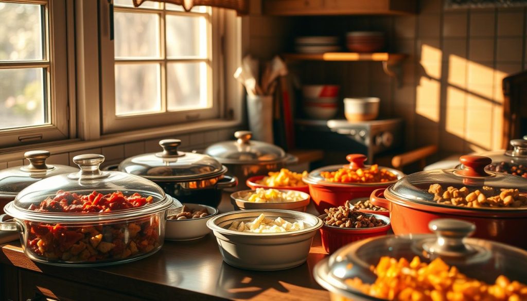 A cozy kitchen scene, bathed in warm, natural light filtering through a window. On the counter, an assortment of covered dishes and containers, each holding the remnants of past meals. Aromas of comforting, familiar flavors linger in the air, inviting a rediscovery of these culinary treasures. The colors of the dishes and their contents dance with vibrant hues, creating a visually captivating tableau. Shadows and highlights play across the surfaces, adding depth and texture to the scene. A sense of anticipation and discovery pervades the space, hinting at the hidden delights and unexpected transformations that await within these leftover delicacies.