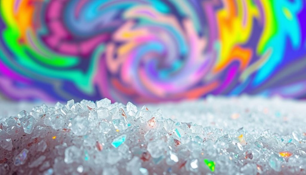 A swirling vortex of vibrant, iridescent hues cascades across the frame, mimicking the dynamic interplay of salt crystals amplifying the flavor profile of a savory dish. In the foreground, a close-up view captures the intricate texture and luminous reflections of salt grains, their jagged edges catching the soft, diffused lighting. The middle ground blends seamlessly into a kaleidoscopic display of color, with abstract patterns and shapes dancing in a captivating visual symphony. In the background, a hazy, atmospheric backdrop sets the stage, creating a sense of depth and amplifying the overall sense of flavor amplification through the lens of salt's transformative properties. A swirling vortex of vibrant, iridescent hues cascades across the frame, mimicking the dynamic interplay of salt crystals amplifying the flavor profile of a savory dish. In the foreground, a close-up view captures the intricate texture and luminous reflections of salt grains, their jagged edges catching the soft, diffused lighting. The middle ground blends seamlessly into a kaleidoscopic display of color, with abstract patterns and shapes dancing in a captivating visual symphony. In the background, a hazy, atmospheric backdrop sets the stage, creating a sense of depth and amplifying the overall sense of flavor amplification through the lens of salt's transformative properties.