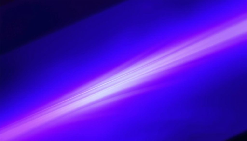 A vibrant spectrum of ultraviolet light dancing across the surface, capturing the essence of its sterilizing power. Shades of violet and indigo swirl and pulse, radiating an intense energy that seems to purify the very air. Crisp lines of light delineate the spectrum, while subtle gradients blend the colors seamlessly. The scene is bathed in a cool, clinical glow, conveying the scientific precision behind the UV light's disinfecting capabilities. The image reflects the technicality and efficacy of this invisible yet vital form of radiation, perfectly encapsulating the section's focus on the science behind surface sterilization.